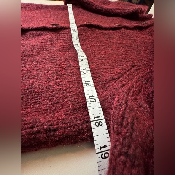 TOAST Burgundy Wool Knit Button-Front Sweater • Cozy Cardigan • Size M - Picture 7 of 16